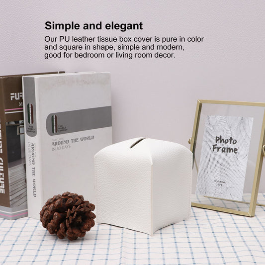 PU Leather Tissue Box Rectangular Ins Hotel Car Home Living Room Bathroom Folding Tissue Bag