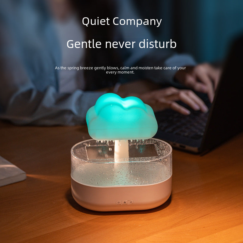 Creative Colorful Light Raindrop Aromatherapy Machine Desktop Office Fragrance Cloud Rain Humidification Cross-border