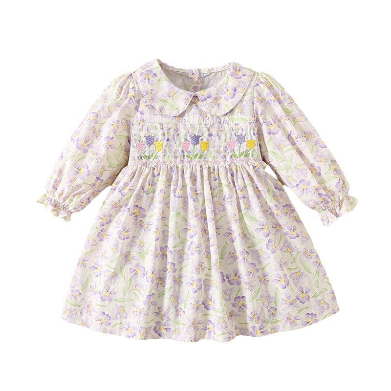 Girls&#039; Dress  Flower Embroidered Floral Cotton Dress Children&#039;s Baby&#039;s Western Princess Dress