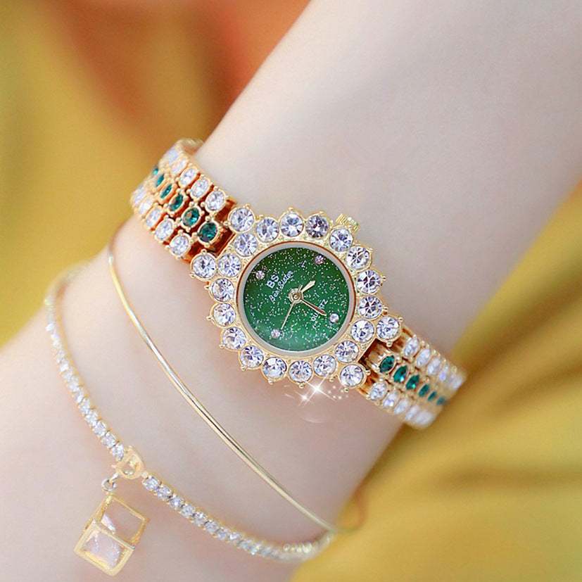 Multicolor Women's Luxury Quartz Watch – Stainless Steel Analog Wristwatch with Bracelet Set