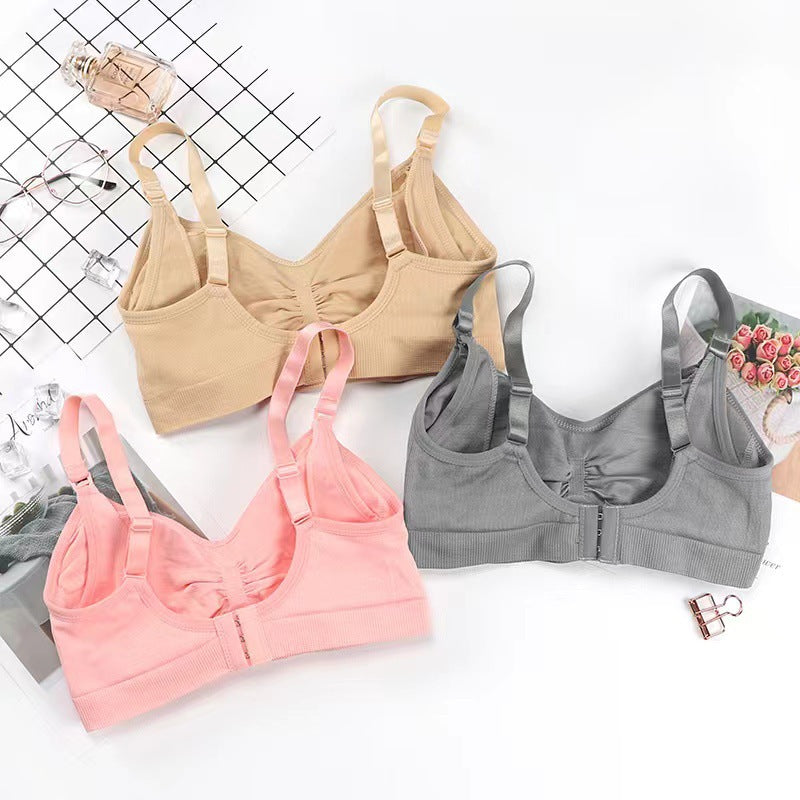 Pregnant Women&#039;s Wireless Front Buckle Plus Size Nursing Bra Nursing Adjustable Push-up Seamless Bra Underwear Wholesale