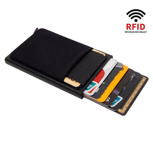 Automatic Pop-Up Anti-Theft Credit Card Holder – Slim RFID Wallet for Men & Women with Lycra Stickers