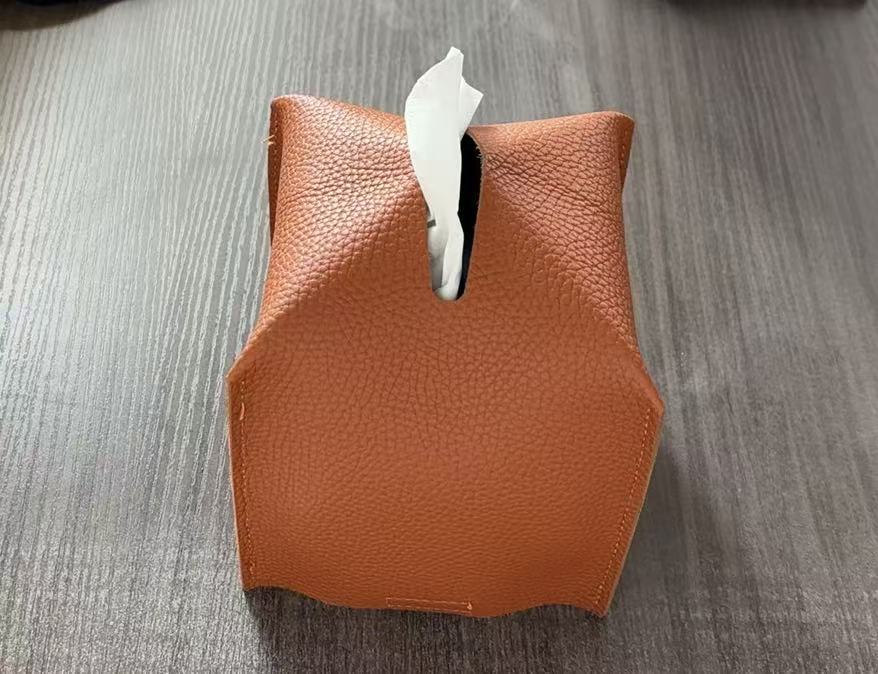 PU Leather Tissue Box – Foldable Rectangular Tissue Holder for Car, Home, Office, Bathroom & Hotel (Large & Small Sizes)