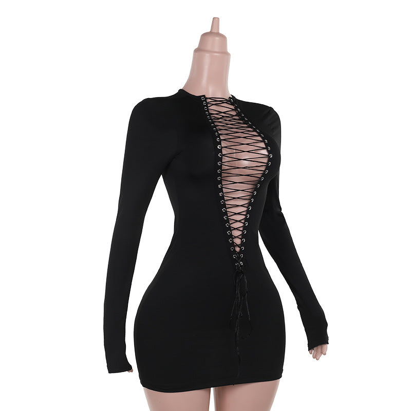Sexy Front & Back Strap Dress – Autumn Hot Girl Hip Skirt