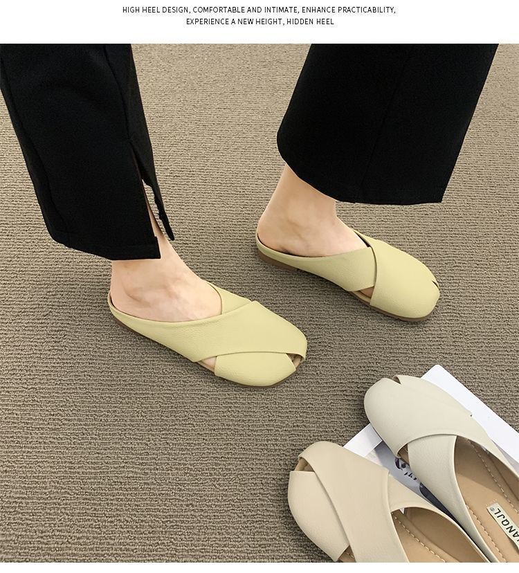 Chic Korean Style Toe-Covered Women's Slippers – Lightweight, Non-Slip & Wear-Resistant