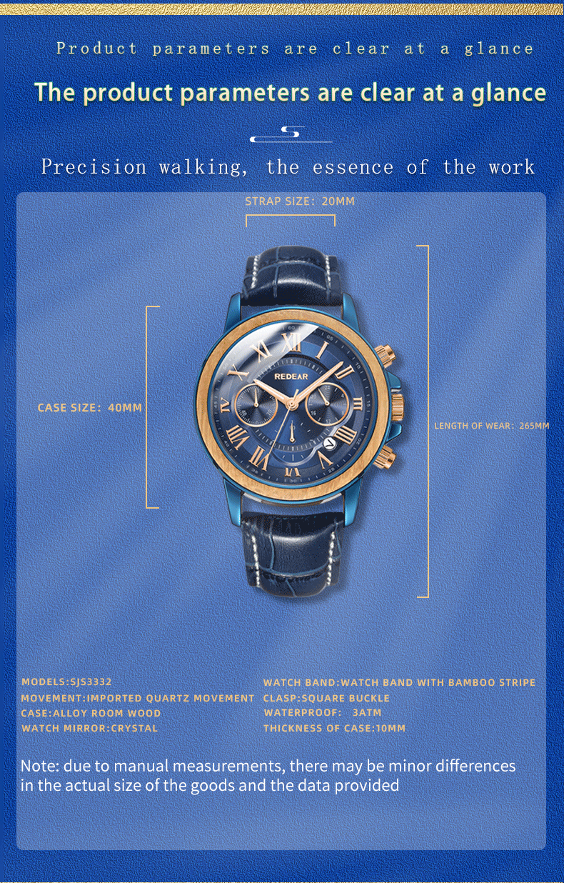Men’s Alloy & Wood Chronograph Watch