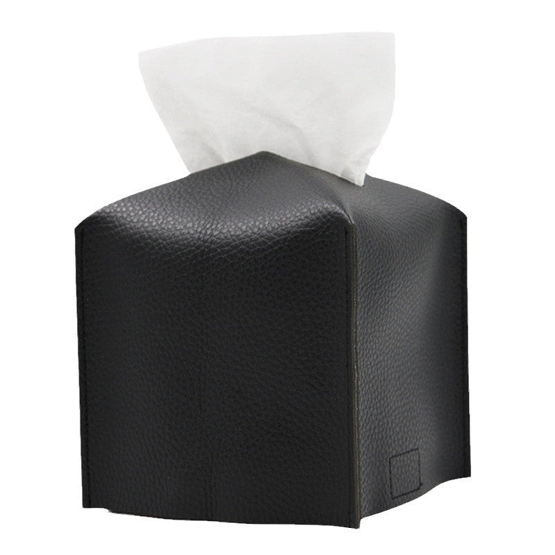 PU Leather Tissue Box Rectangular Ins Hotel Car Home Living Room Bathroom Folding Tissue Bag