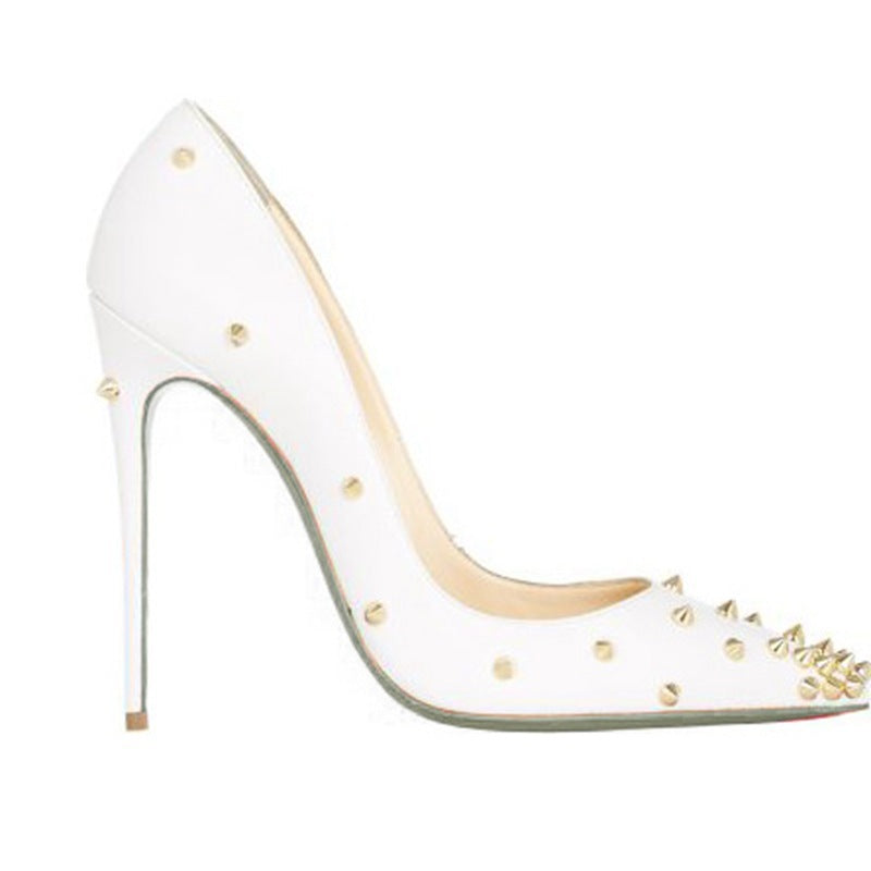 Custom Rivet Stiletto Heels for Women – Pointed Toe Pumps | 8CM & 10CM | Sizes 34–45