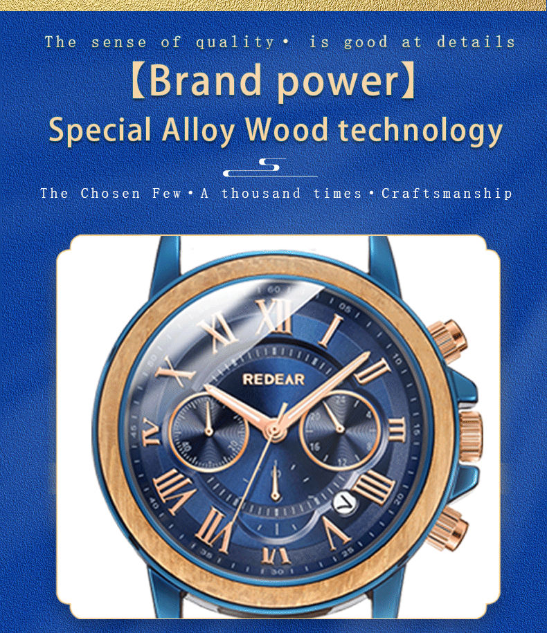 Men’s Alloy & Wood Chronograph Watch