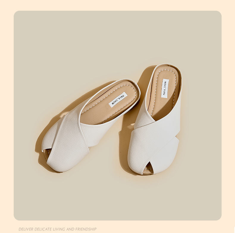 Soft Bottom Closed Toe Low-Top Half Slippers for Women – Comfortable & Stylish Everyday Footwear