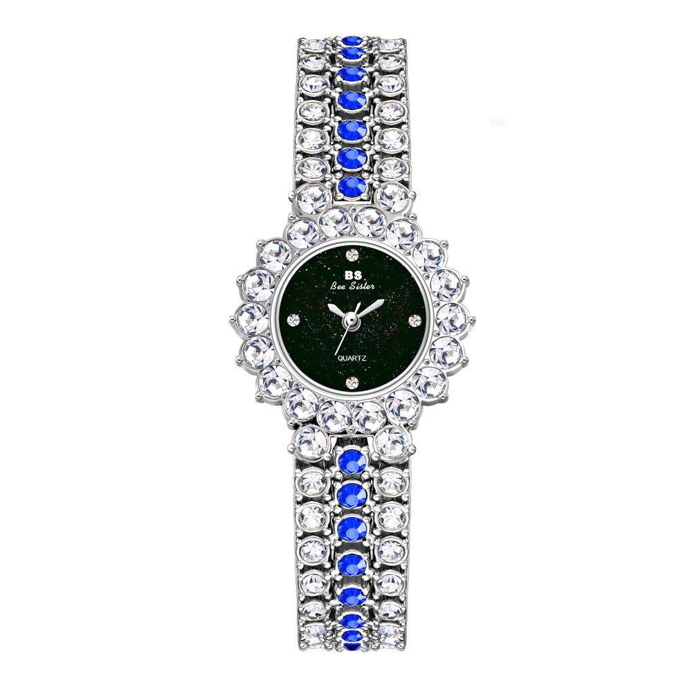 Multicolor Women's Luxury Quartz Watch – Stainless Steel Analog Wristwatch with Bracelet Set