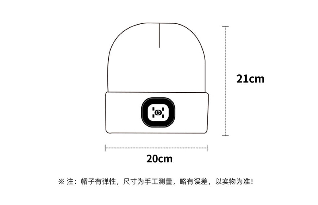 LED Knitted Beanie Cap – USB Rechargeable Headlamp Hat for Running, Camping & Night Use