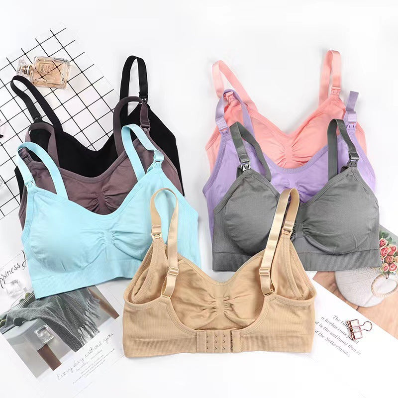 Pregnant Women&#039;s Wireless Front Buckle Plus Size Nursing Bra Nursing Adjustable Push-up Seamless Bra Underwear Wholesale
