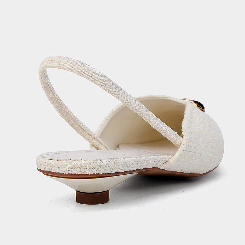 Pointed Toe Stiletto Sandals for Women – Elegant French Style Shallow Mouth Pumps