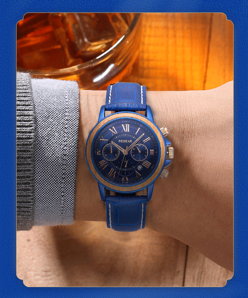 Men’s Alloy & Wood Chronograph Watch