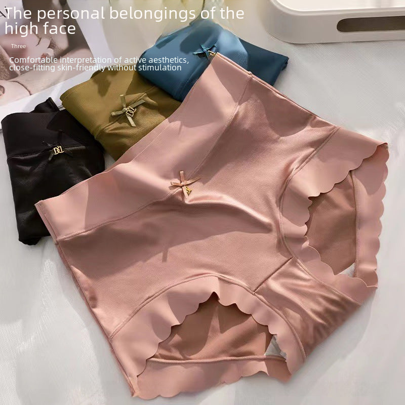 Women&#039;s High-waist Luxury Satin Seamless Ice Silk Mulberry Silk Briefs Butt Lifting Tummy Control Triangle Panties