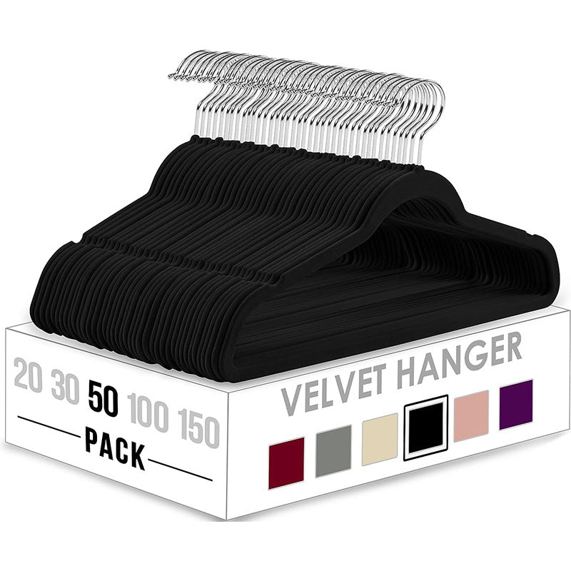 Flocking Anti-Slip Velvet Clothes Hanger – Multifunctional, Thickened & Space-Saving