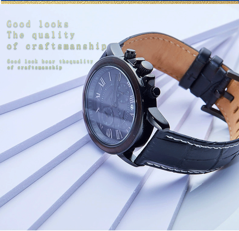 Men’s Alloy & Wood Chronograph Watch