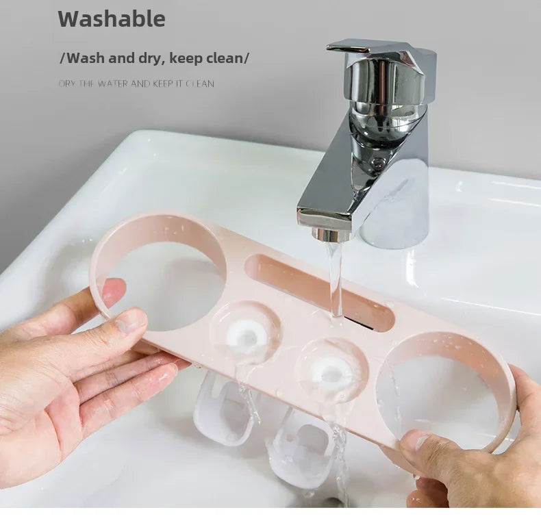 Happy Home Automatic Toothpaste Dispenser & 4-Slot Toothbrush Holder – Wall-Mounted, No Drilling Required