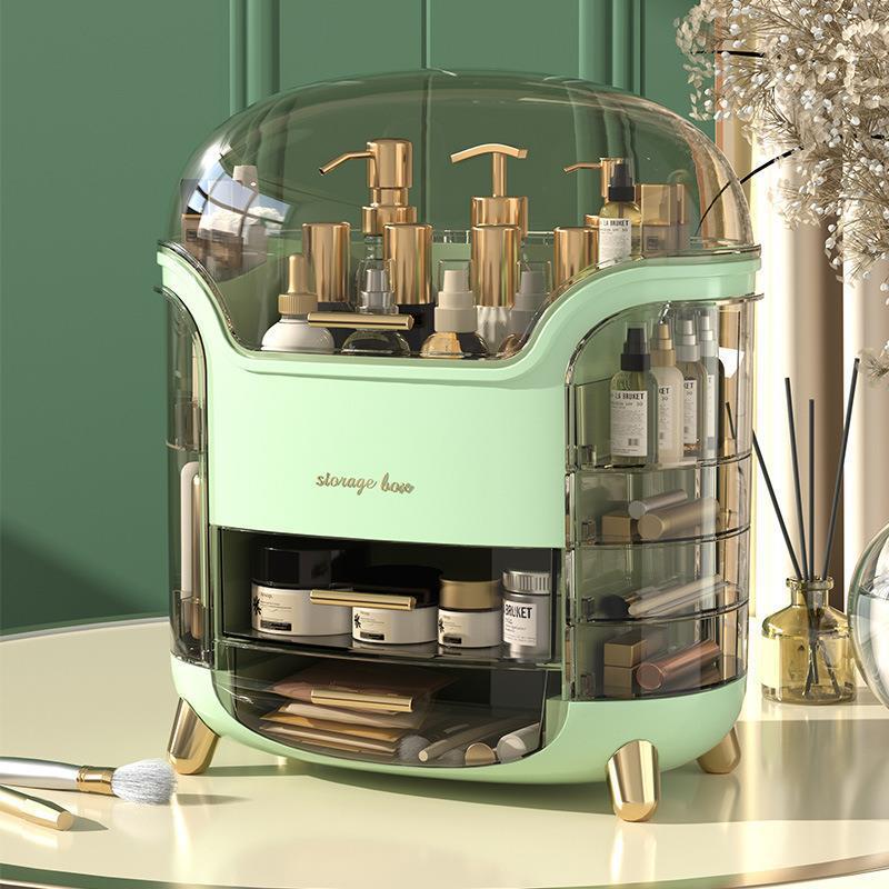 Cosmetic Storage Box Desktop Skin Care Dust-proof Storage Box Household Large Capacity Lipstick Storage Rack With Drawer