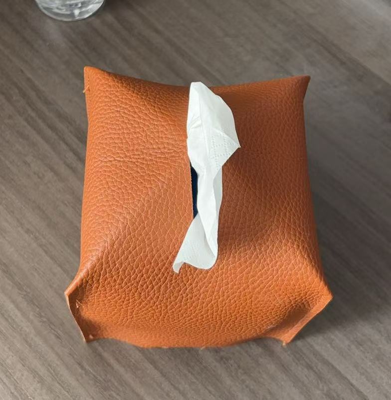 PU Leather Tissue Box – Foldable Rectangular Tissue Holder for Car, Home, Office, Bathroom & Hotel (Large & Small Sizes)