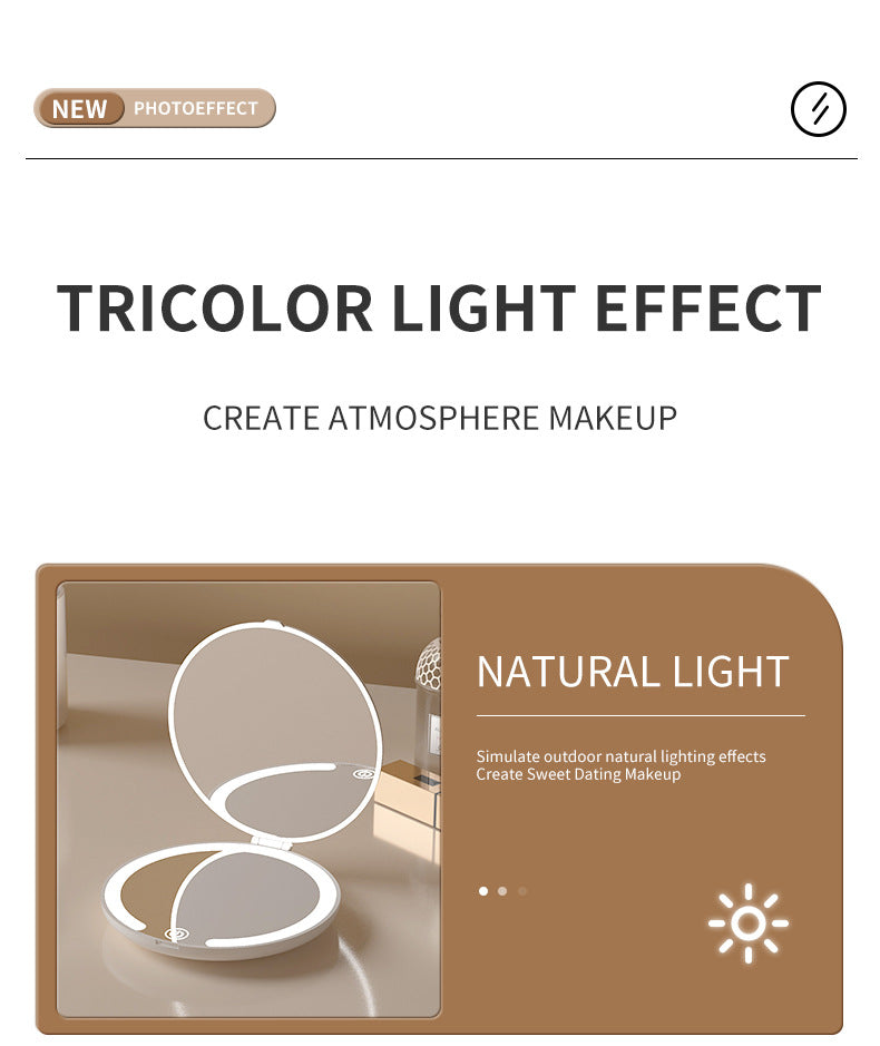 LED Makeup Mirror – Rechargeable Portable Folding Flip Mirror for Travel & Everyday Use