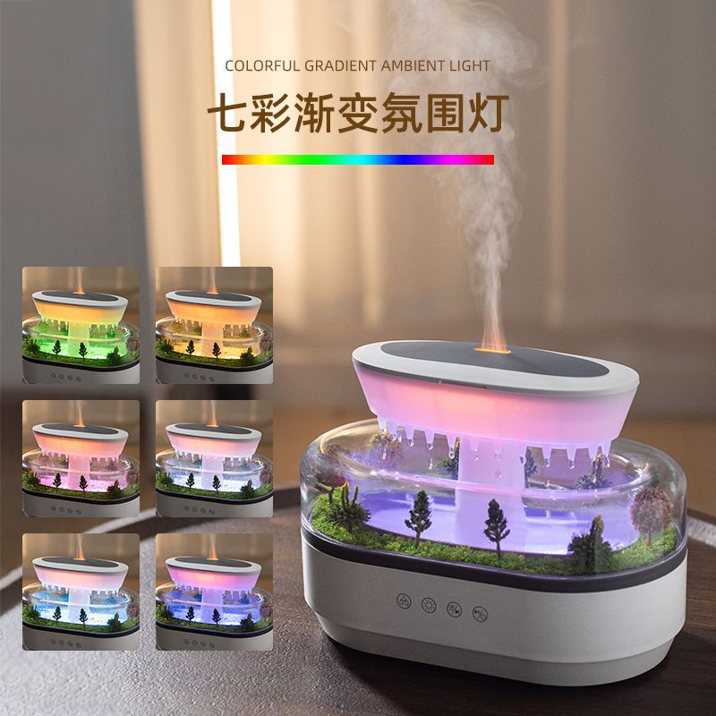 New Creative Raindrop White Noise Aromatherapy Diffuser – Smart Essential Oil Humidifier with Micro Landscape Design