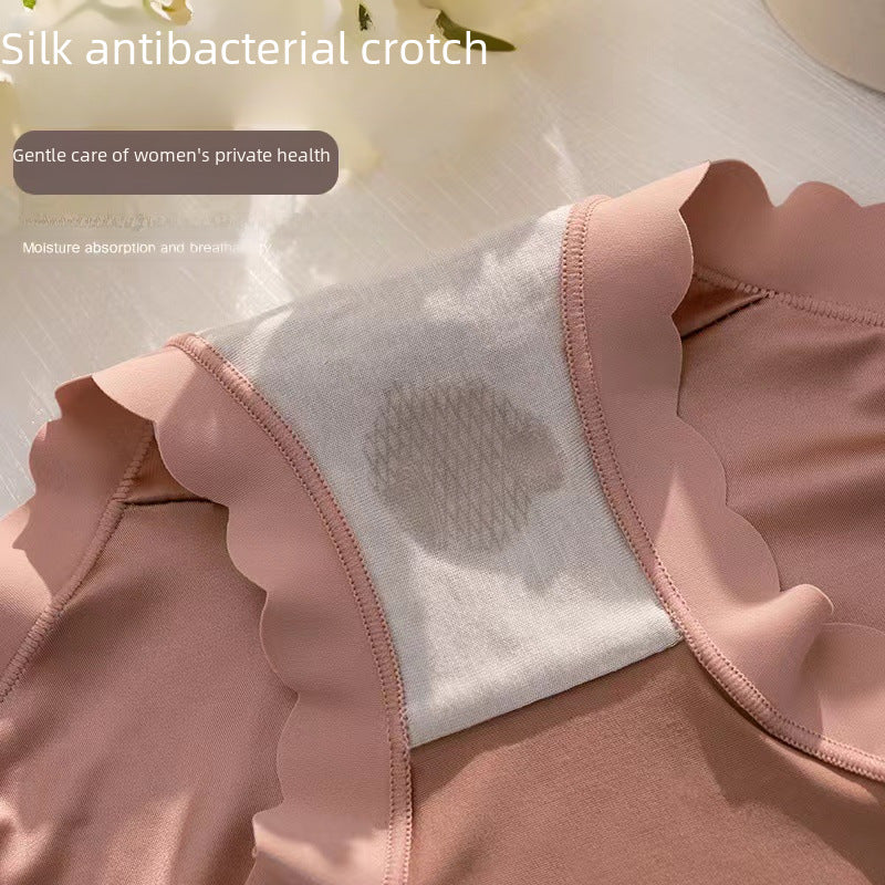 Women&#039;s High-waist Luxury Satin Seamless Ice Silk Mulberry Silk Briefs Butt Lifting Tummy Control Triangle Panties