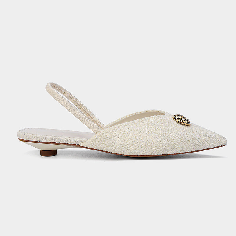 Pointed Toe Stiletto Sandals for Women – Elegant French Style Shallow Mouth Pumps