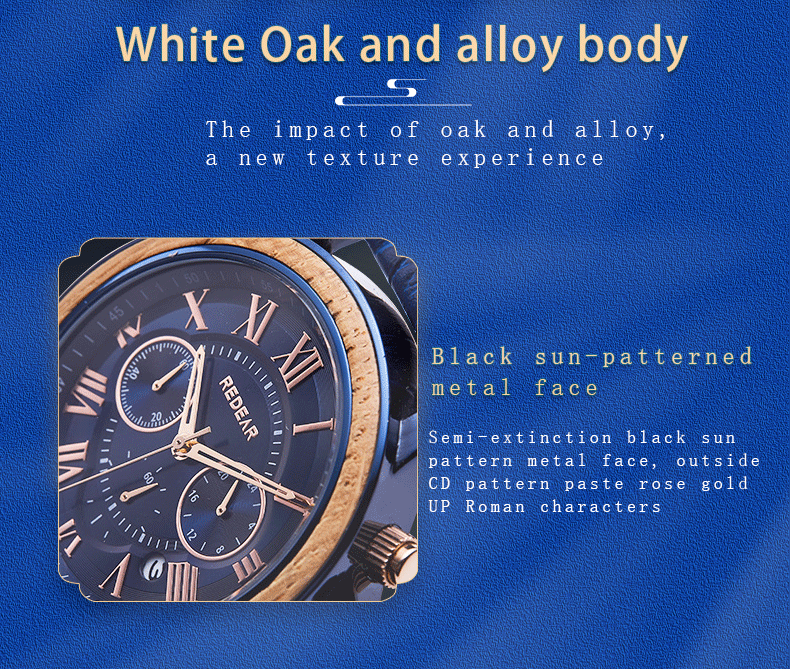 Men’s Alloy & Wood Chronograph Watch
