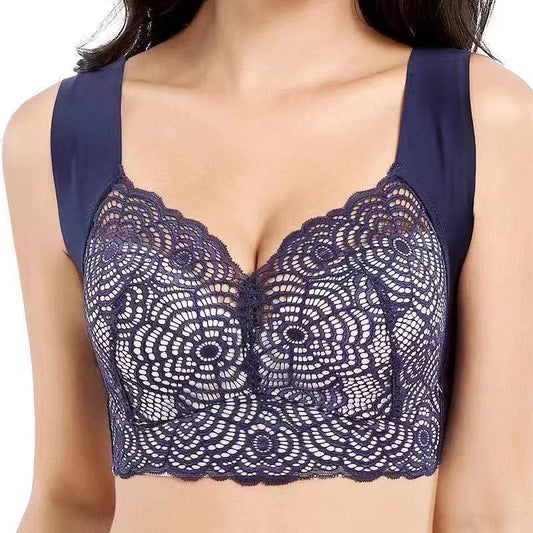 No Steel Ring Foreign Trade Underwear Plus Size Sexy Lace Sports Sleep Vest Bra Chubby Girl Thin Push-up Bra