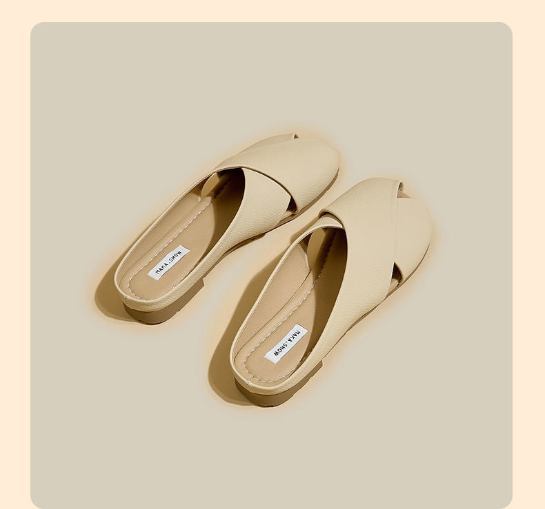 Soft Bottom Closed Toe Low-Top Half Slippers for Women – Comfortable & Stylish Everyday Footwear