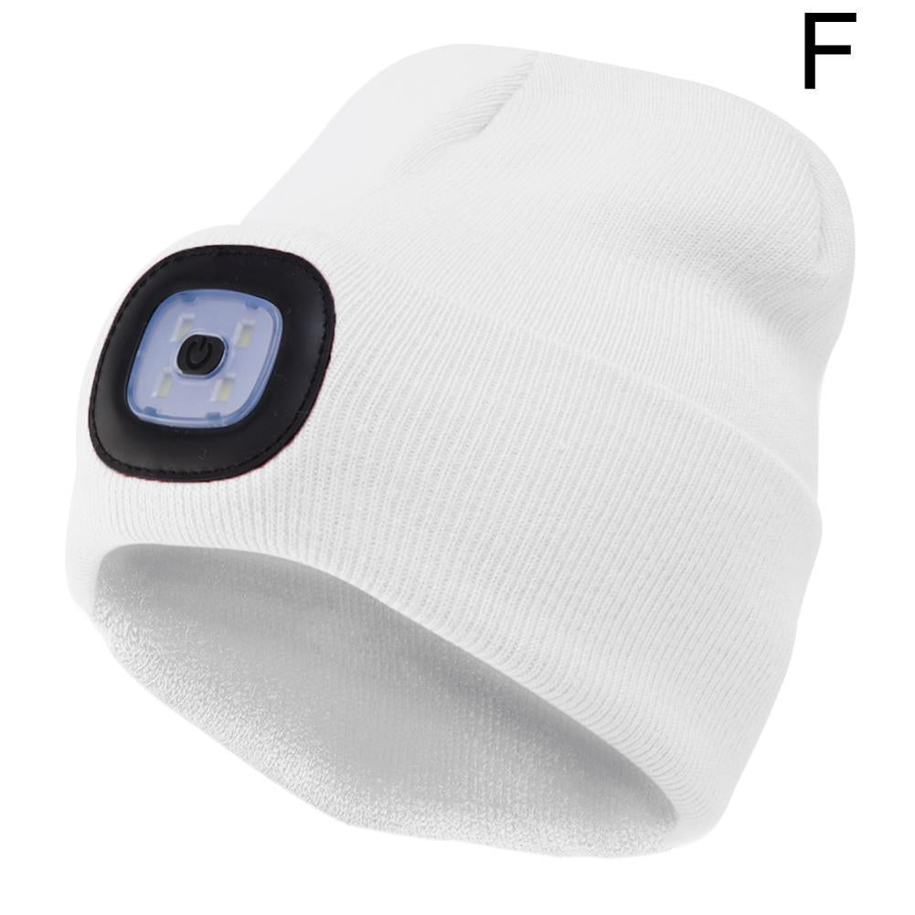 LED Knitted Cap Rechargeable Outdoor Luminous Night Run Headlamp Cap In Stock Customized LED Luminous Needle (USB)