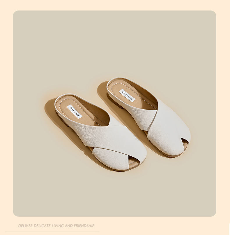 Soft Bottom Closed Toe Low-Top Half Slippers for Women – Comfortable & Stylish Everyday Footwear