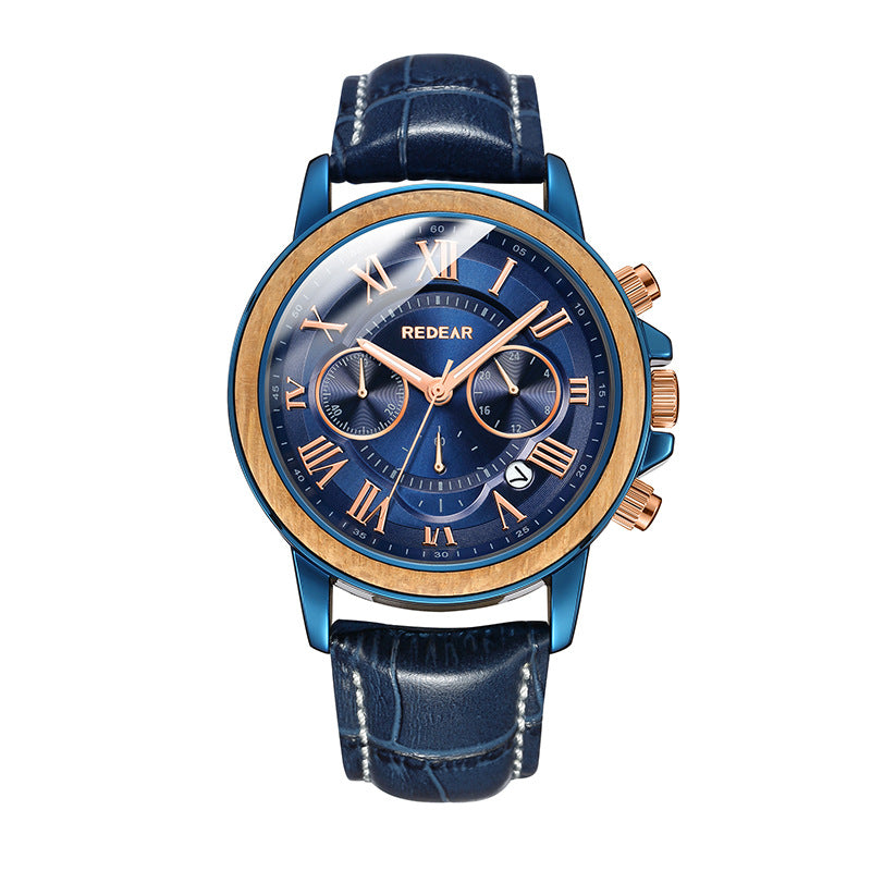 Men’s Alloy & Wood Chronograph Watch