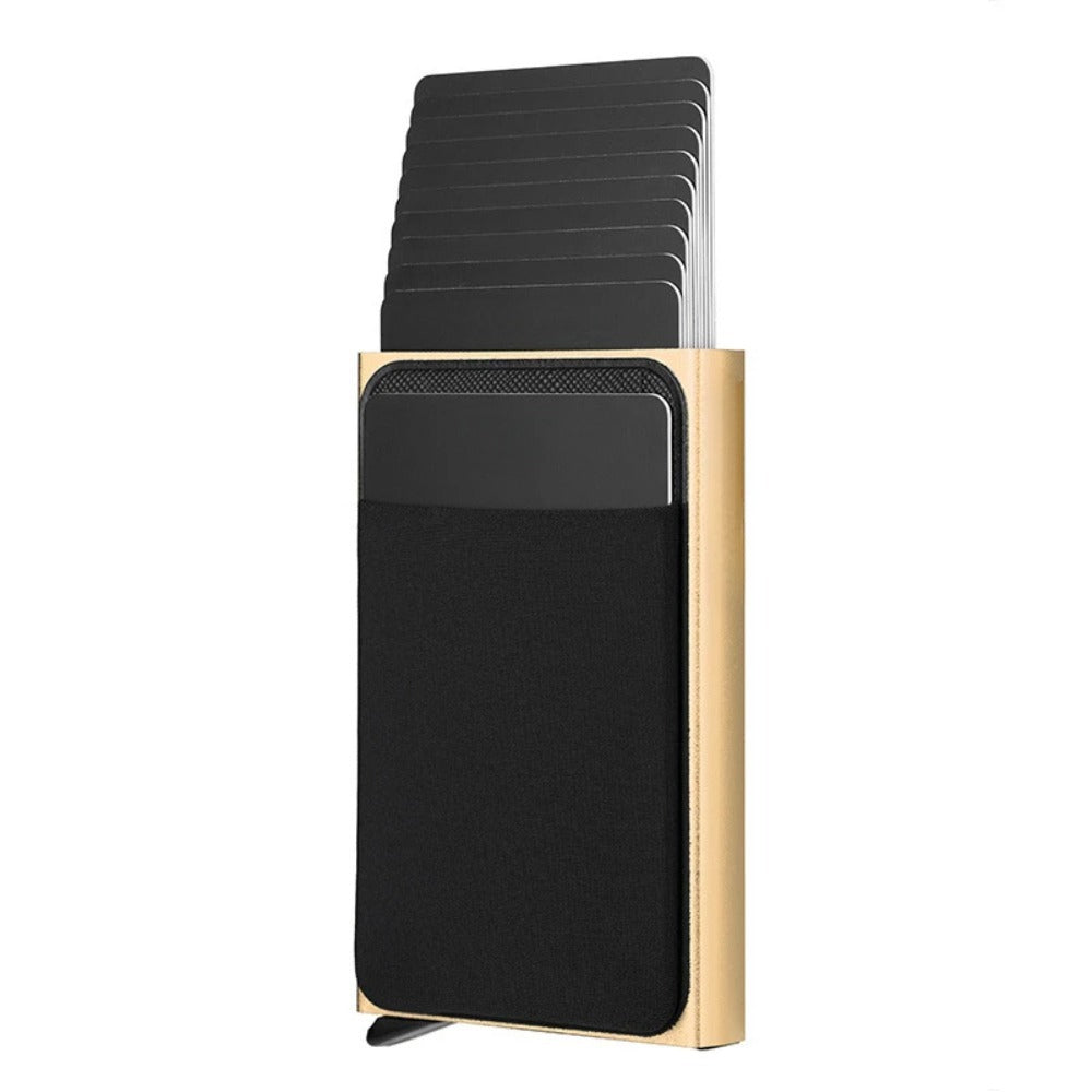 Automatic Pop-Up Anti-Theft Credit Card Holder – Slim RFID Wallet for Men & Women with Lycra Stickers