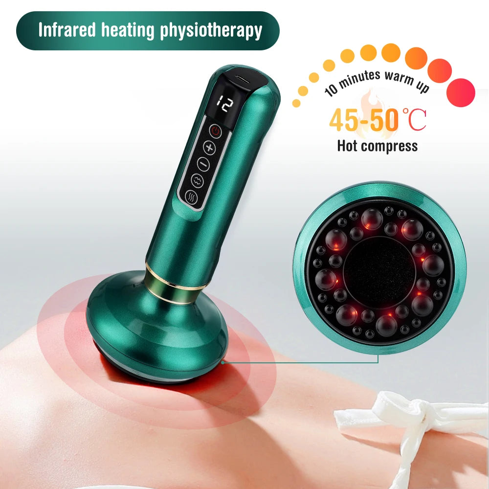 Electric Cupping Massager – Vacuum Suction, Guasha Scraping, Infrared Heat, Anti-Cellulite & Slimming Therapy