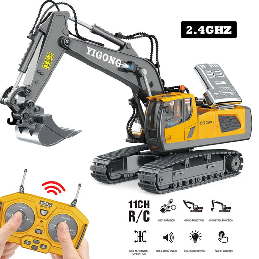2.4G Remote Control Excavator Dump Truck RC Construction Vehicle Toy – 9/11CH