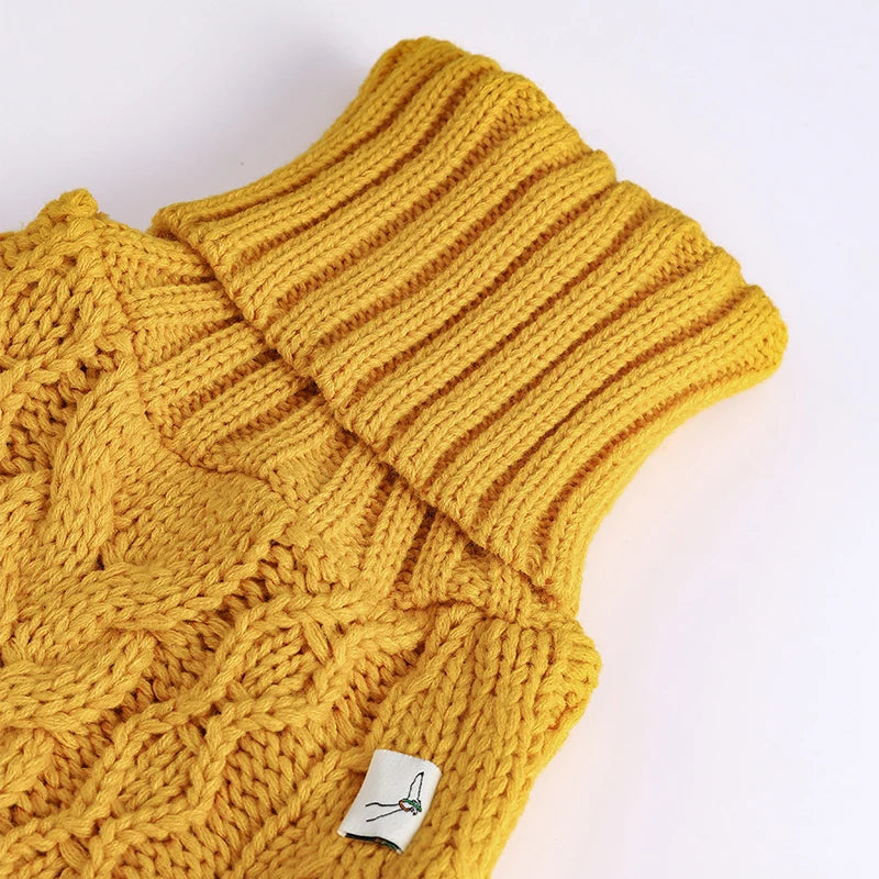 Turtleneck Twist Knitted Sweater for Dogs, Italian Greyhound Whippet, Warm Dog Coat, Dog's Winter Clothing