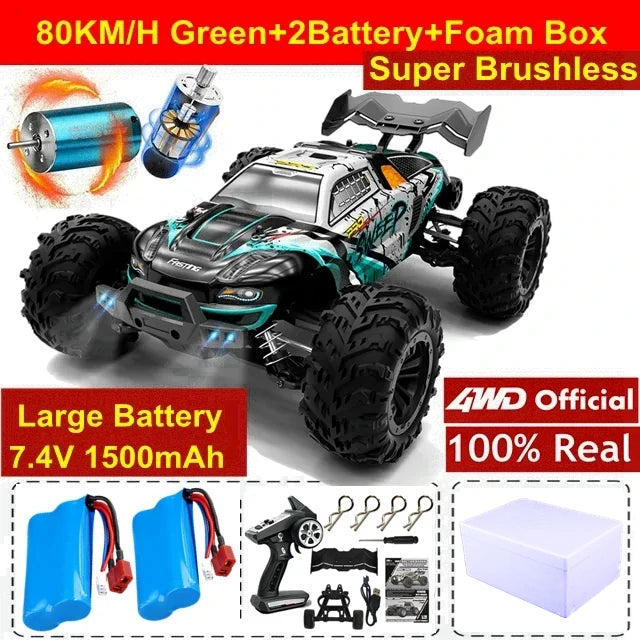 Remote Control Car off Road 4X4 RC High Speed Buggy Truck Super Brushless 50 or 80KM/H Fast Drift Racing Toy Kids Adults