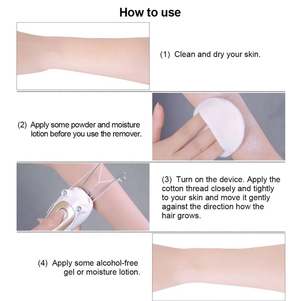 USB Rechargeable Body Hair Remover Women's Cotton Thread Leg Arm Shaver Razor Lady Beauty Neck Defeatherer Hair Epilator