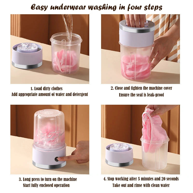 New Wireless Washing Machine – Portable Travel Laundry Cup for Underwear & Socks