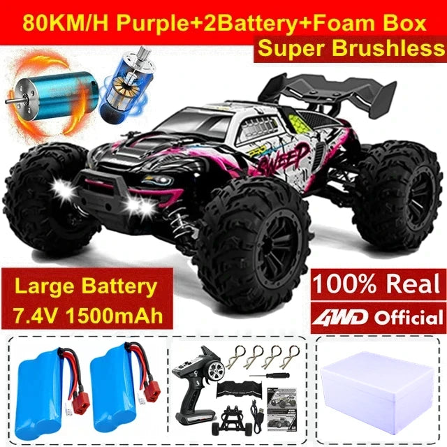 Remote Control Car off Road 4X4 RC High Speed Buggy Truck Super Brushless 50 or 80KM/H Fast Drift Racing Toy Kids Adults