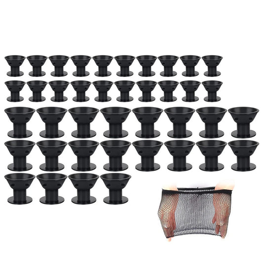 41Pcs Set Silicone Bell Curlers With Wig Net Heatless No Harm Hair Rollers Portable Hair Styling Tools