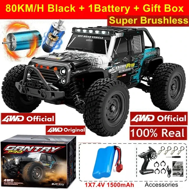 Remote Control Car off Road 4X4 RC High Speed Buggy Truck Super Brushless 50 or 80KM/H Fast Drift Racing Toy Kids Adults