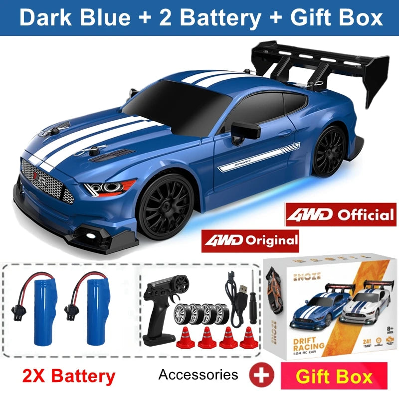 Super Drift RC Car – High-Speed Racing & Drifting with LED Lights, 4 Batteries, Proportional Throttle Control, and Independent Gearbox