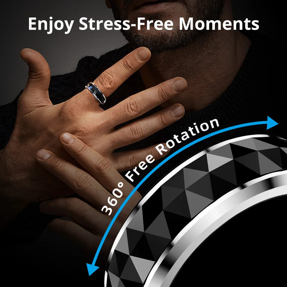 2024 COLMI R11 Smart Ring, Fidget Spinner Anxiety Relieve Ring with Charging Case for Men, Health Sleep Monitor, 5ATM Waterproof
