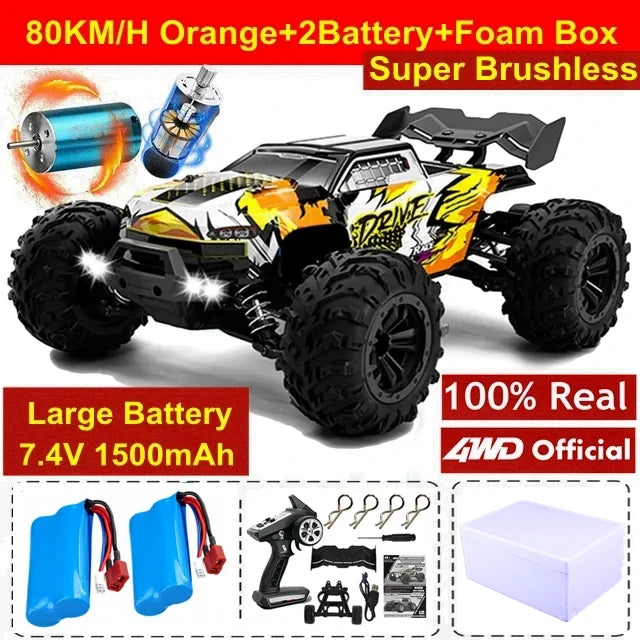 Remote Control Car off Road 4X4 RC High Speed Buggy Truck Super Brushless 50 or 80KM/H Fast Drift Racing Toy Kids Adults