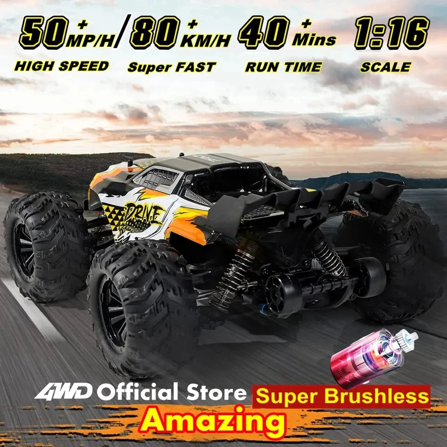 Remote Control Car off Road 4X4 RC High Speed Buggy Truck Super Brushless 50 or 80KM/H Fast Drift Racing Toy Kids Adults