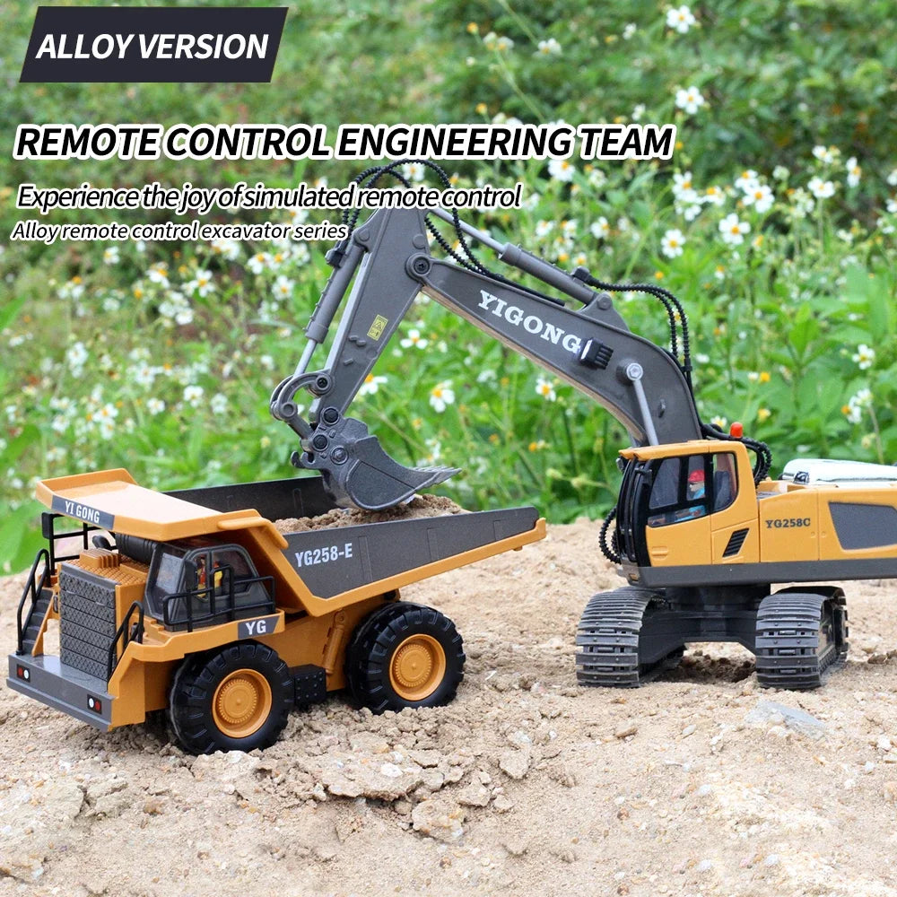 2.4G Remote Control Excavator Dump Truck RC Construction Vehicle Toy – 9/11CH